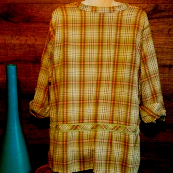 Denim & Co Top Size 3X High Low Shark bite Hem New - Picture 3 of 12